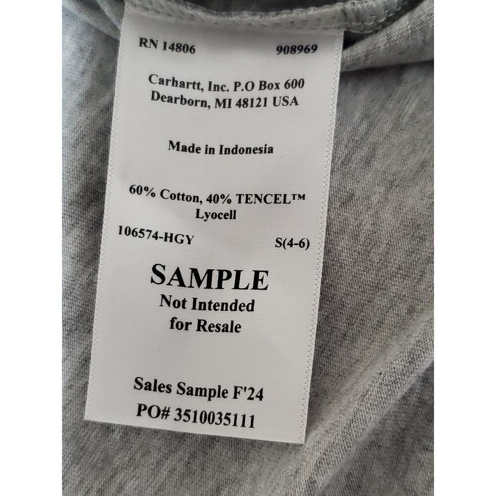 Carhartt Youth Logo Long Sleeve Shirt Gray Loose Fit Kids Size S 4/6 - Picture 6 of 11